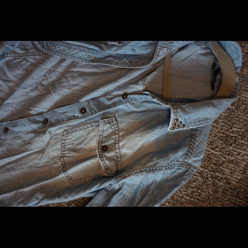 Denim button down